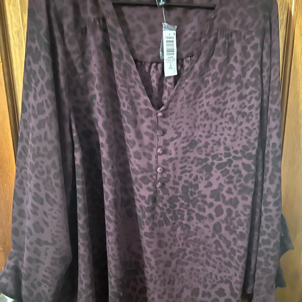 Torrid Purple Animal Print Blouse